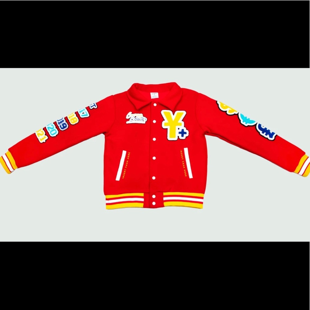 Red varsity jacket